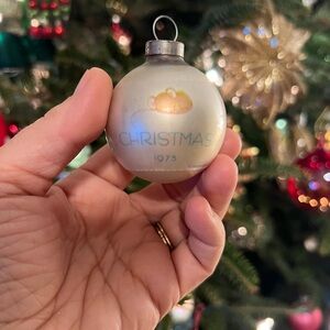 Vintage Glass Christmas Ornament 1976